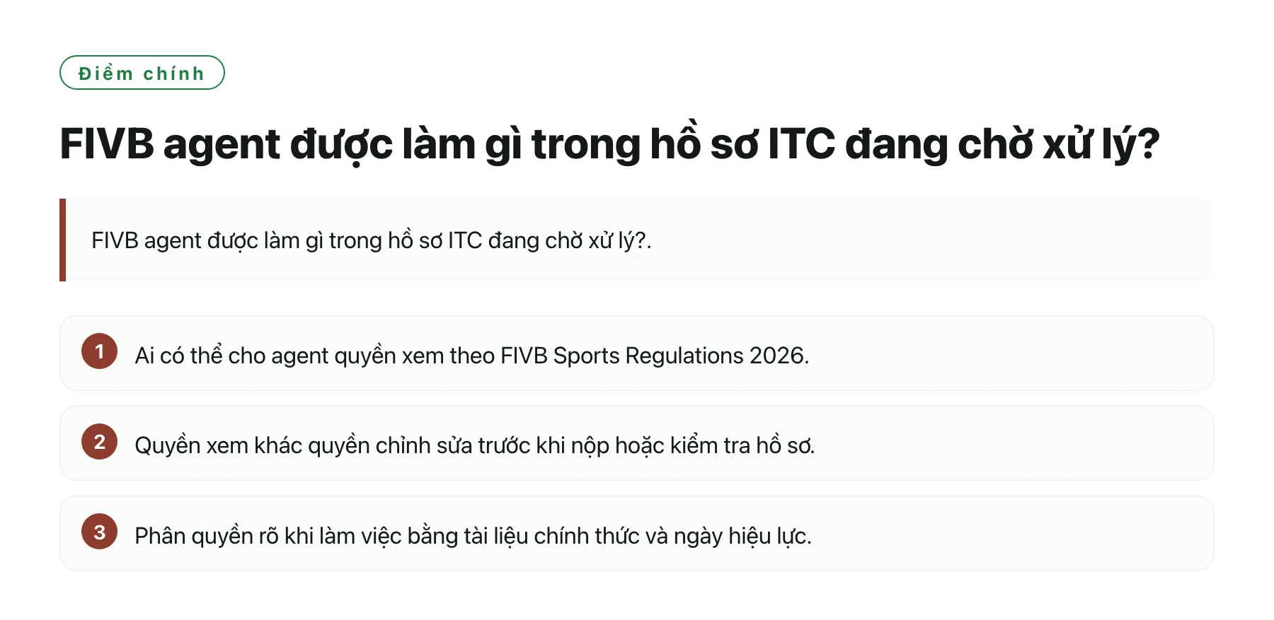 FIVB agent được làm gì trong hồ sơ ITC đang chờ xử lý?——全文要点速览